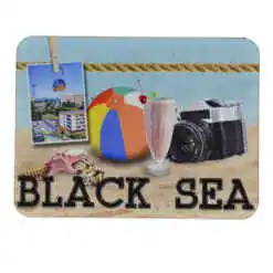 Magnet frigider din lemn Black Sea, 8x6 CM