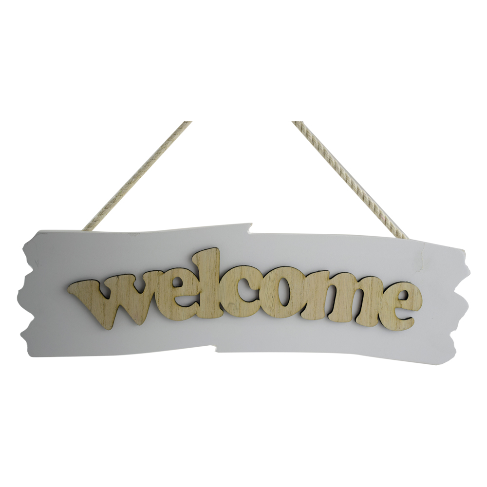 Decoratiune usa realizata din lemn - Welcome/Sweet Home - imagine 2