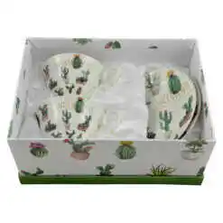 Set 2 cesti cu farfurii realizate din ceramica - Design Cactus