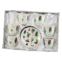 Alternative view of Set de 6 cesti cu farfurie 90 ml - Design Cactus