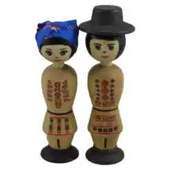 Set 2 figurine din lemn in port Romanesti 12 CM