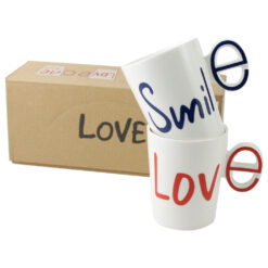 Set 2 cani din ceramica Love 300 ml