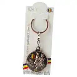 Alternative view of Breloc din metal "Romania" cu calendar Eternety, 4 CM, dansatori populari