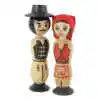 Set 2 figurine din lemn in port Secuiesc 12 CM
