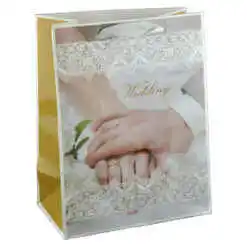 Punga cadou din hartie 18x23 CM - Wedding, dantela