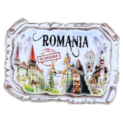 Magnet de frigider din rasina Romania/Castele 7.5x5 CM