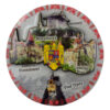 Magnet frigider din lemn si rasina Romania 9 CM, rotund