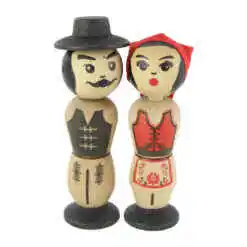 Figurine cu magnet, Pupaciosi, lemn pictat, Port Secuiesc 12 CM