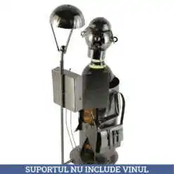 Suport sticla de vin, din metal Electrician 12x38 CM