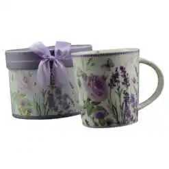 Alternative view of Cana ceramica 250 ml, "Lavanda", in cutie decorativa