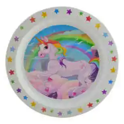 Farfurie intinsa din plastic Unicorn, 22 CM