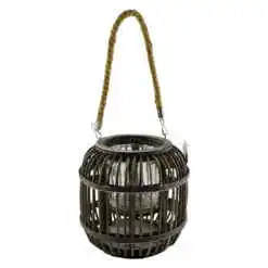 Felinar realizat din lemn - Gri