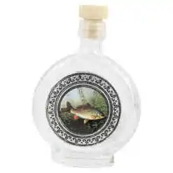 Plosca din sticla cu abtibild metalic 100 ml, Peste