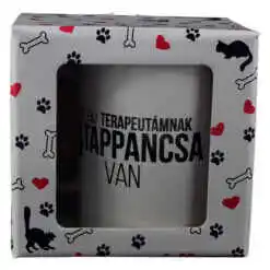 Alternative view of Cana Boss din ceramica 300 ml "Az en terapeutamnak 4 tappancsa van", in cutie decorativa