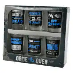 Set 6 pahare shot din sticla Game Over 35 ml, Lb. Magh.