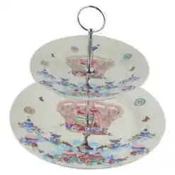 Platou etajat cu 2 nivele din ceramica "Coroana", in cutie decorativa