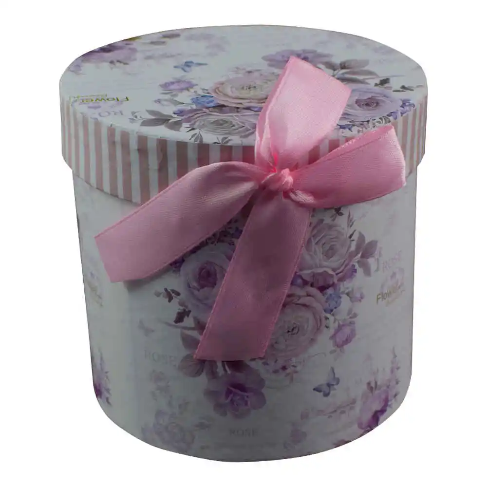 Cana realizata din ceramica in cutie cadou - Design cu trandafiri mov - imagine 3