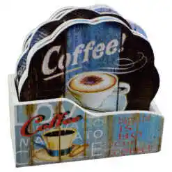 Alternative view of Set 6 suporturi cu carcasa pentru pahare - Design Coffee (Model 3)