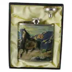 Set cadou pentru barbati - Plosca cu palnie - Design cu cal