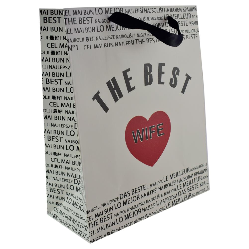 Punga cadou din hartie 26x32 CM, A legjobb Feleseg/The best Wifwe - imagine 2