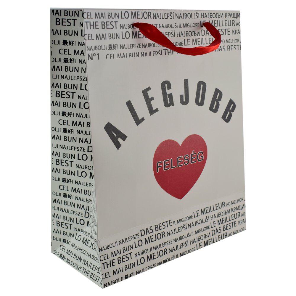 Punga cadou din hartie 26x32 CM, A legjobb Feleseg/The best Wifwe - imagine 3
