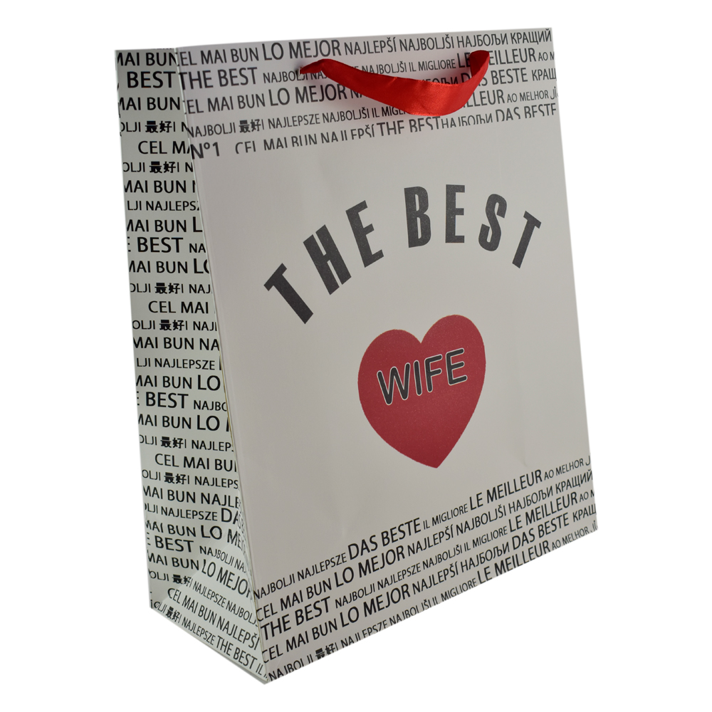 Punga cadou din hartie 26x32 CM, A legjobb Feleseg/The best Wifwe - imagine 4