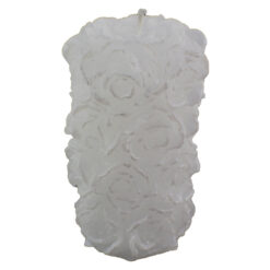 Lumanare decorativa cu trandafiri - Alb