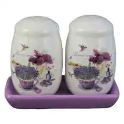 Set solnita si pipernita din ceramica Lavanda Jardin 11x9 CM