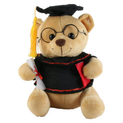 Ursulet din plus cu ochelari si toca, pentru absolvire 25 CM
