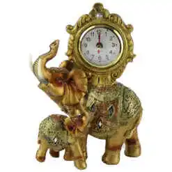 Ceas de masa din rasina aurie Elefanti 20 CM