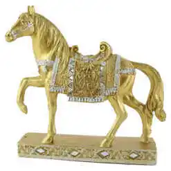 Figurina cal din rasina aurie 20 CM