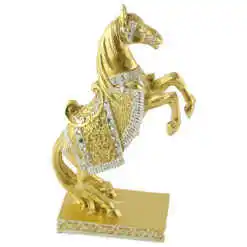 Alternative view of Figurina cal din rasina aurie 27 CM