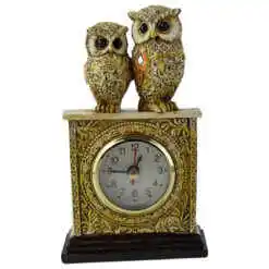 Figurine bufnita din rasina cu ceas 10x16 CM