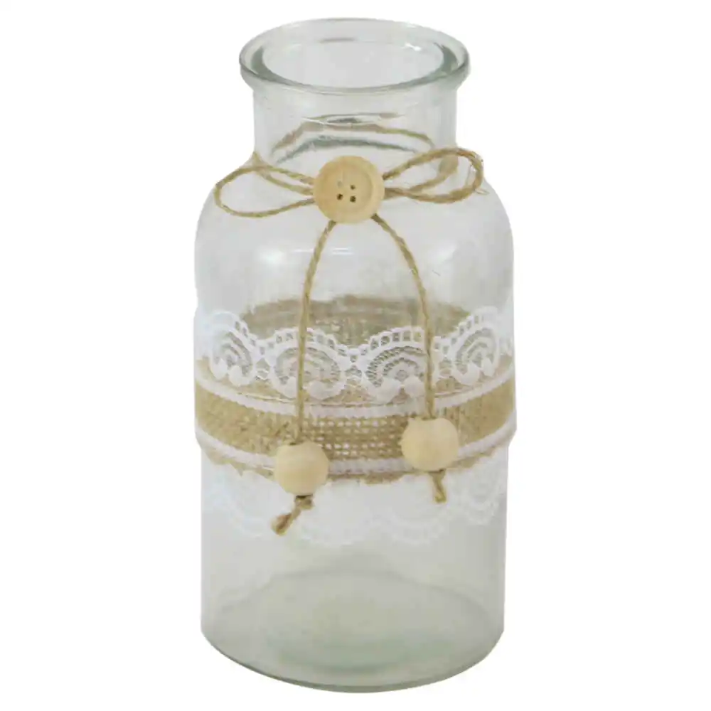 Vaza din sticla cu dantela 8x16 CM