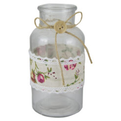 Vaza din sticla cu dantela florala 8x16 CM