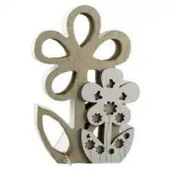 Decoratiune din lemn in forma de floare - Design cu fluturi