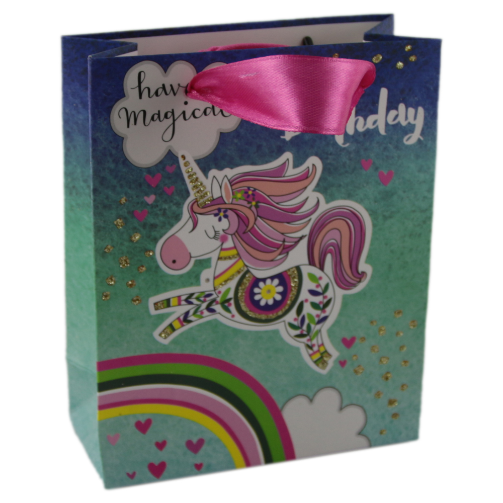 Punga cadou din hartie 11x14 CM "Have a magical birthday" Unicorn