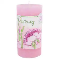 Lumanare parfumata Peony 7?14 CM, Roz/Alb