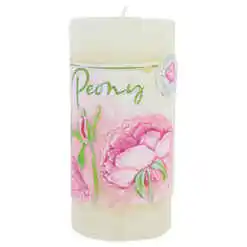 Alternative view of Lumanare parfumata Peony 7?14 CM, Roz/Alb