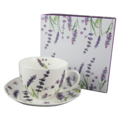 Ceasca cu farfurie portelan 250 ml Lavanda in cutie decorativa