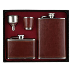 Set plosca din metal cu husa, 4 piese