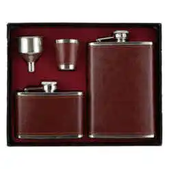 Set plosca din metal cu husa, 4 piese