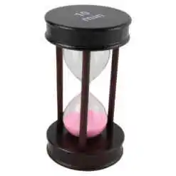 Clepsidra din lemn cu nisip colorat, 10 minute - 14 CM