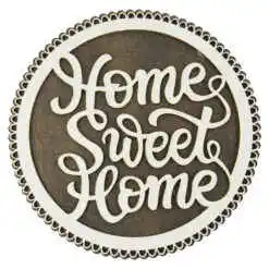 Suport oale traforaj din lemn "Home sweet home" 20 CM