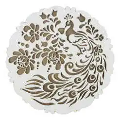 Suport oale traforaj din lemn cu paun 20 CM