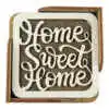 Set 6 suporturi pahare din lemn 10 CM "Home sweet home"