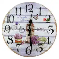 Alternative view of Ceas de perete din lemn 30 CM - Love Lavender