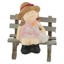 Figurina Baiat/Fata pe banca din ceramica10 CM