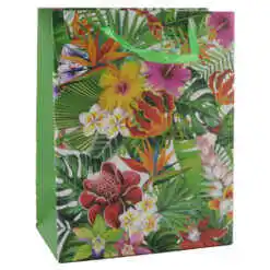 Punga cadou din hartie 18?23 CM - Flori exotice