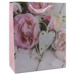 Punga cadou din hartie 26?32 CM - Rose inima